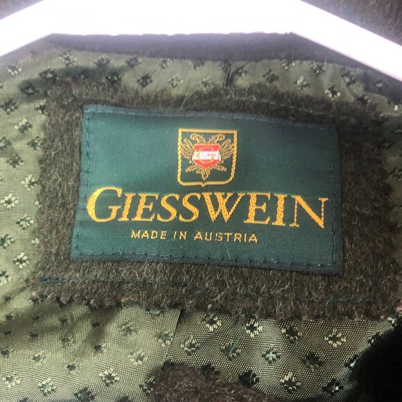 GIESSWEIN Made in Austria Pure New Wool Green Jacket Coat with hood size M(10)US - Picture 3 of 14